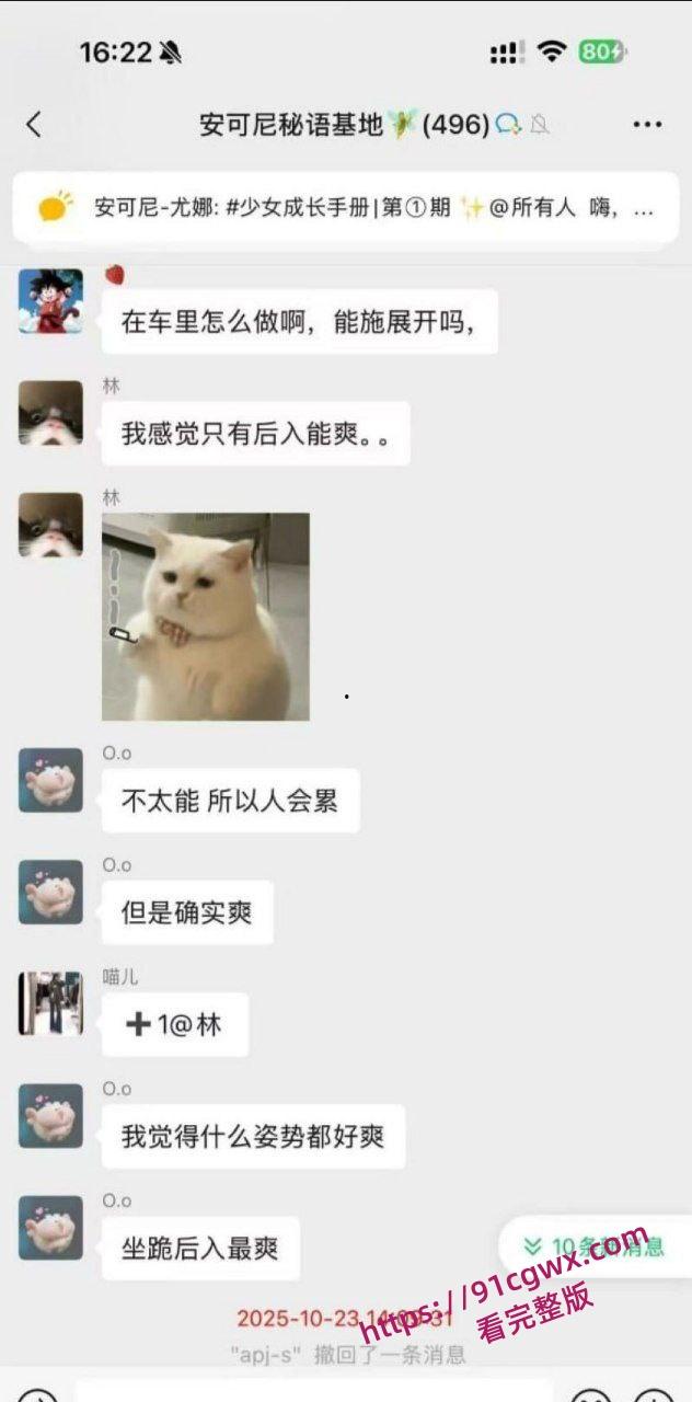 安可尼秘语基地微信群聊天记录曝光 小仙女上班b痒直接与老公车震 姐妹们骚话连篇 性爱细节全盘托出!-7